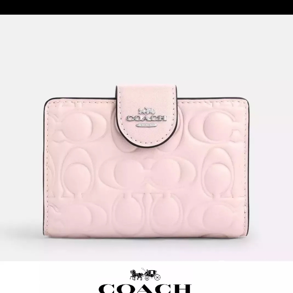 Coach Pink Embossed Leather Wallet